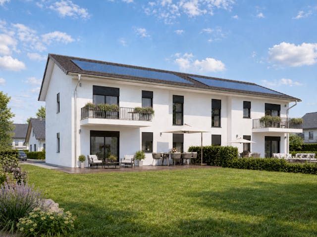 Massivhaus Haus Schöneiche (4 WE) von ROTH MASSIVHAUS Schlüsselfertig ab 1067000€, Satteldach-Klassiker Außenansicht 1