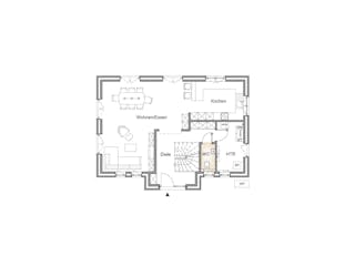 Massivhaus KAPITÄNSHAUS 145 von Kähler Massivhaus Schlüsselfertig ab 393250€, Satteldach-Klassiker Grundriss 1