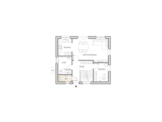 Massivhaus EINFAMILIENHAUS 110 von Kähler Massivhaus Schlüsselfertig ab 334530€, Satteldach-Klassiker Grundriss 2