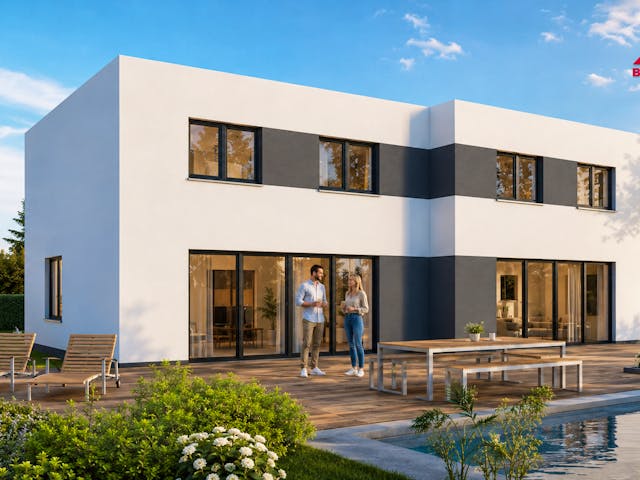 Massivhaus Dppelhaus mit zwei mal 113 m² von Mein Haus Bausysteme, Stadtvilla Außenansicht 1