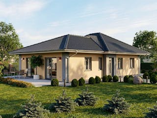 Massivhaus Gingst von TIMOWA Massivhäuser Schlüsselfertig ab 266900€, Bungalow Außenansicht 1
