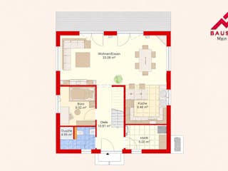Massivhaus Trendhaus  Junge Familie 135 und  Keller mit LIAPLAN gebaut von Mein Haus Bausysteme, Grundriss 4