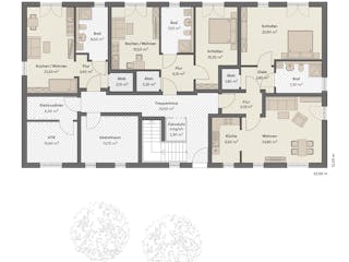 Massivhaus Haus Ahrensfelde von ROTH MASSIVHAUS Schlüsselfertig ab 1207000€, Satteldach-Klassiker Grundriss 1