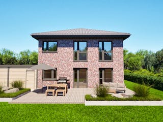 Massivhaus Entwurf CL131 von FAVORIT Massivhaus, Stadtvilla Außenansicht 5