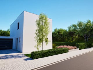 Massivhaus Entwurf CD108 von FAVORIT Massivhaus, Cubushaus Außenansicht 2