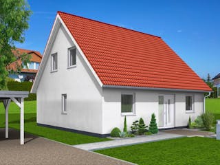 Massivhaus Einfamilienhaus K_118 von VARIODOMO Bausysteme Schlüsselfertig ab 298970€, Satteldach-Klassiker Außenansicht 1