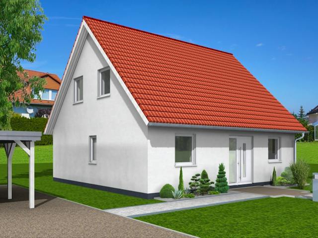 Massivhaus Einfamilienhaus K_118 von VARIODOMO Bausysteme Schlüsselfertig ab 298970€, Satteldach-Klassiker Außenansicht 1