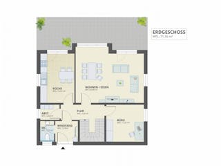 Massivhaus Einfamilienhaus Classic Piccolo von Domo 1999 Immobilien Schlüsselfertig ab 319000€, Grundriss 1