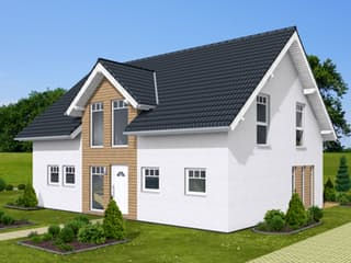 Fertighaus Family 172 von Zimmermann Haus Schlüsselfertig ab 309600€, Satteldach-Klassiker Außenansicht 2