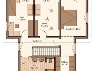 Fertighaus Fame 74 von SCHWABENHAUS Schlüsselfertig ab 312460€, Pultdachhaus Grundriss 2