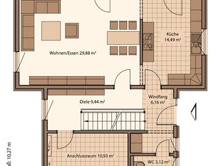 Fertighaus Fame 74 von SCHWABENHAUS Schlüsselfertig ab 312460€, Pultdachhaus Grundriss 1