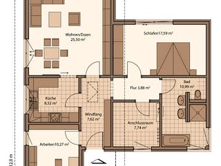Fertighaus Fame 90 B von SCHWABENHAUS Schlüsselfertig ab 258620€, Pultdachhaus Grundriss 1