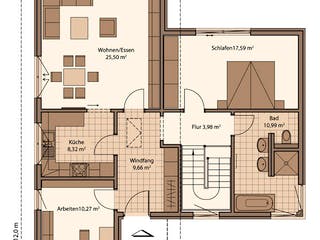 Fertighaus Fame 90 B von SCHWABENHAUS Schlüsselfertig ab 258620€, Pultdachhaus Grundriss 2