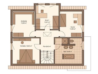 Fertighaus Fame 92 von SCHWABENHAUS Schlüsselfertig ab 342505€, Satteldach-Klassiker Grundriss 2