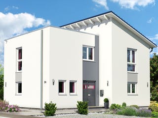 Fertighaus Fame 74 von SCHWABENHAUS Schlüsselfertig ab 312460€, Pultdachhaus Außenansicht 2