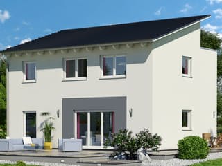 Fertighaus Fame 74 von SCHWABENHAUS Schlüsselfertig ab 312460€, Pultdachhaus Außenansicht 1
