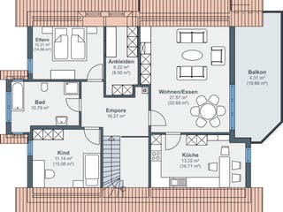 Fertighaus Ausstellungshaus Rheinau-Linx – Familia von WeberHaus Schlüsselfertig ab 582000€, Satteldach-Klassiker Grundriss 2
