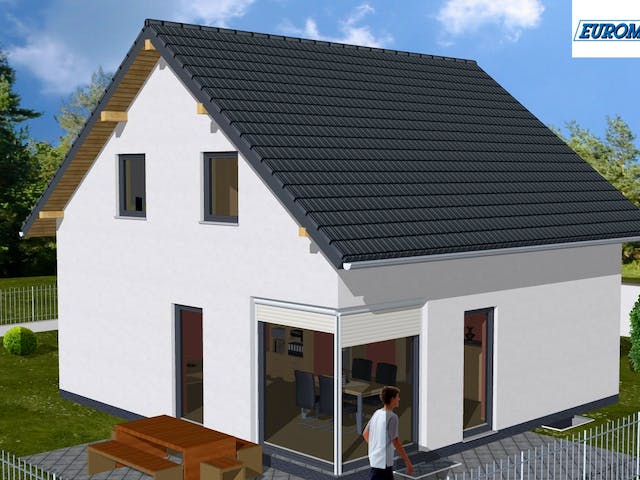 Massivhaus Family 110 SD von EUROMAC 2 S.A.S. Bausatzhaus ab 32119€, Satteldach-Klassiker Außenansicht 4