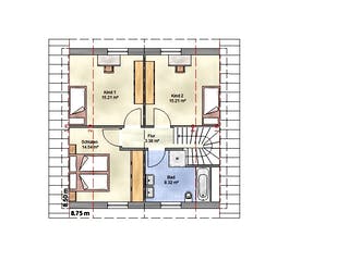 Massivhaus Family 110 SD von EUROMAC 2 S.A.S. Bausatzhaus ab 32119€, Satteldach-Klassiker Grundriss 1