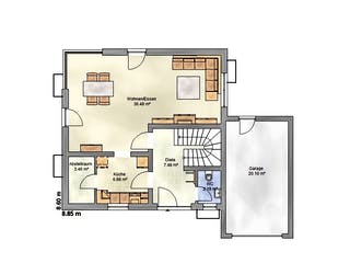 Massivhaus Family 110 SD von EUROMAC 2 S.A.S. Bausatzhaus ab 32119€, Satteldach-Klassiker Grundriss 2
