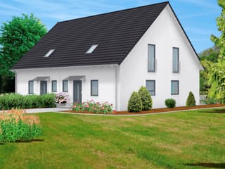 Massivhaus Family 110 von F.C. Nüdling Fertigteiltechnik Schlüsselfertig ab 209000€, Satteldach-Klassiker Außenansicht 3