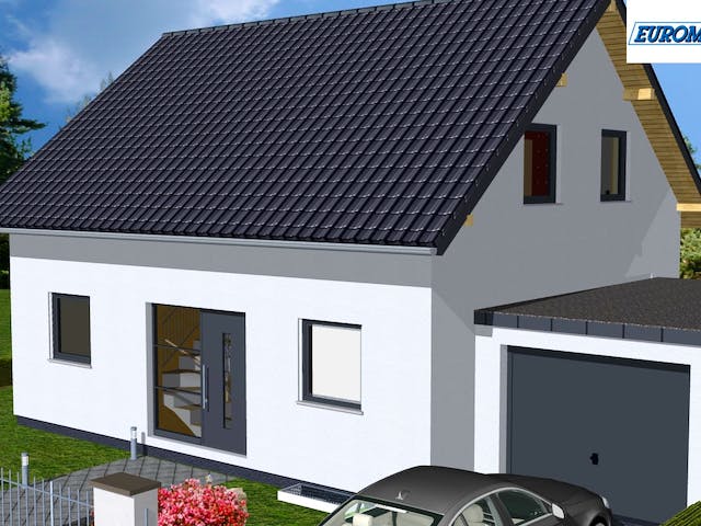 Massivhaus Family 125 SD von EUROMAC 2 S.A.S. Bausatzhaus ab 39788€, Satteldach-Klassiker Außenansicht 2