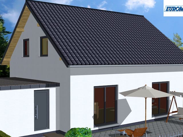 Massivhaus Family 125 SD von EUROMAC 2 S.A.S. Bausatzhaus ab 39788€, Satteldach-Klassiker Außenansicht 3