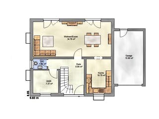 Massivhaus Family 125 SD von EUROMAC 2 S.A.S. Bausatzhaus ab 39788€, Satteldach-Klassiker Grundriss 2