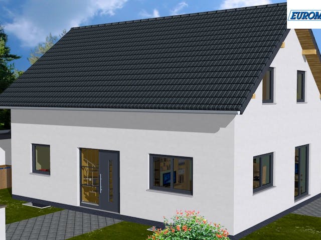 Massivhaus Family 135 WG von EUROMAC 2 S.A.S. Bausatzhaus ab 35454€, Satteldach-Klassiker Außenansicht 2