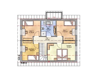Massivhaus Family 135 WG von EUROMAC 2 S.A.S. Bausatzhaus ab 35454€, Satteldach-Klassiker Grundriss 1
