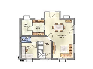 Massivhaus Family 135 WG von EUROMAC 2 S.A.S. Bausatzhaus ab 35454€, Satteldach-Klassiker Grundriss 2