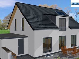 Massivhaus Family 160 SG von EUROMAC 2 S.A.S. Bausatzhaus ab 42704€, Satteldach-Klassiker Außenansicht 2