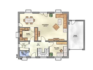 Massivhaus Family 160 SG von EUROMAC 2 S.A.S. Bausatzhaus ab 42704€, Satteldach-Klassiker Grundriss 2