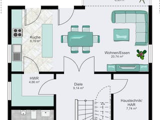 Fertighaus Family 1 von STREIF Haus, Satteldach-Klassiker Grundriss 1