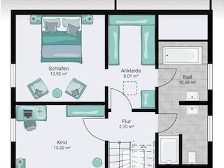 Fertighaus Family 1 von STREIF Haus, Satteldach-Klassiker Grundriss 2