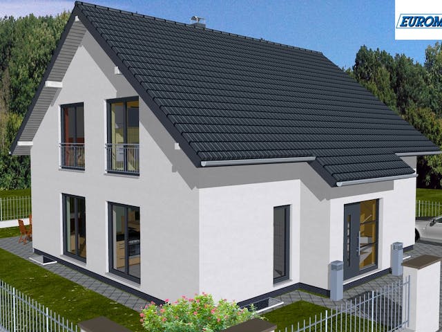 Massivhaus Family 200 SG von EUROMAC 2 S.A.S. Bausatzhaus ab 44506€, Satteldach-Klassiker Außenansicht 1