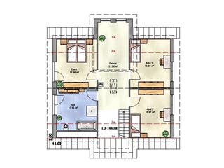 Massivhaus Family 200 SG von EUROMAC 2 S.A.S. Bausatzhaus ab 44506€, Satteldach-Klassiker Grundriss 1
