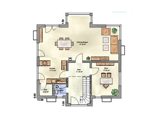 Massivhaus Family 200 SG von EUROMAC 2 S.A.S. Bausatzhaus ab 44506€, Satteldach-Klassiker Grundriss 2