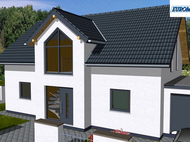 Massivhaus Family 200 ZG von EUROMAC 2 S.A.S. Bausatzhaus ab 51900€, Satteldach-Klassiker Außenansicht 2