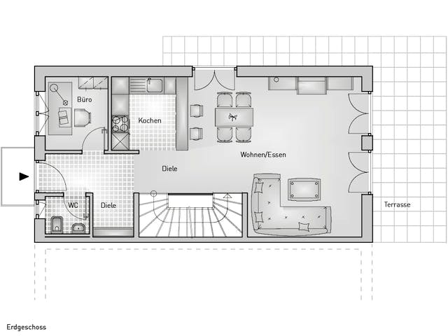 Massivhaus Family 30.3 von hebelHAUS Schlüsselfertig ab 240000€, Satteldach-Klassiker Grundriss 1