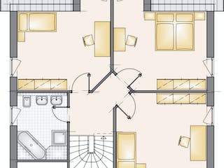 Massivhaus Family Charme 143 von F.C. Nüdling Fertigteiltechnik Schlüsselfertig ab 264550€, Satteldach-Klassiker Grundriss 2