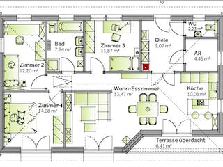 Fertighaus Family VII Emotion von Vario-Haus - Österreich Schlüsselfertig ab 210311€, Bungalow Grundriss 1