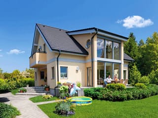 Fertighaus Family IV von Vario-Haus - Österreich Schlüsselfertig ab 300644€, Satteldach-Klassiker Außenansicht 1