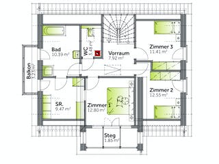 Fertighaus Family IV von Vario-Haus - Österreich Schlüsselfertig ab 300644€, Satteldach-Klassiker Grundriss 2