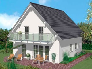 Massivhaus Family Kompakt von Wagener Systemhausbau Schlüsselfertig ab 164000€, Satteldach-Klassiker Außenansicht 1