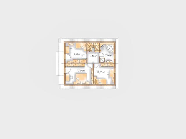 Massivhaus Family Kompakt von Wagener Systemhausbau Schlüsselfertig ab 164000€, Satteldach-Klassiker Grundriss 1