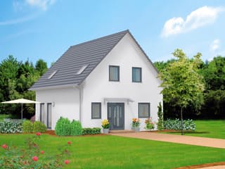 Massivhaus Family Start 90 von F.C. Nüdling Fertigteiltechnik Schlüsselfertig ab 181350€, Satteldach-Klassiker Außenansicht 1