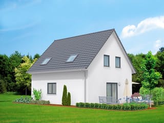 Massivhaus Family Start 90 von F.C. Nüdling Fertigteiltechnik Schlüsselfertig ab 181350€, Satteldach-Klassiker Außenansicht 2