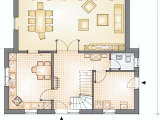 Massivhaus Family Style 157 von F.C. Nüdling Fertigteiltechnik Schlüsselfertig ab 306150€, Pultdachhaus Grundriss 2