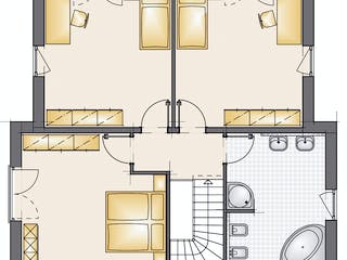 Massivhaus Family Style 157 von F.C. Nüdling Fertigteiltechnik Schlüsselfertig ab 306150€, Pultdachhaus Grundriss 1